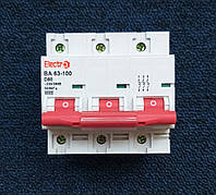 Автоматический выключатель Electro ВА63-100 3P 80A 6.0kA D