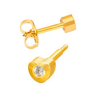 Сережки-голки : форма серця з  камінчиком Studex R-502y4