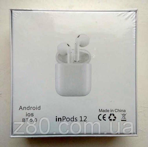InPods 12 бездротові навушники блютуз TWS, фото 2