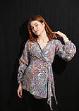 Блуза для вагітних із запахом Pregnant Style Kelly 44 коричнева, фото 5