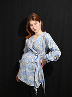 Блуза для вагітних із запахом Pregnant Style Garcia 44 блакитна