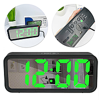 Электронные часы, зеркальные с будильником и термометром, DT 6508 / Настольные часы / Часы с подсветкой