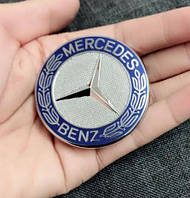 Mercedes-Benz Емблема на капот/багажник діаметром 57 мм колір синій