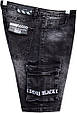 Оригінальні чоловічі джинсові шорти карго чорного кольору, фото 4
