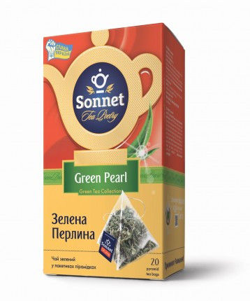 Зелений чай Sonnet Green Pearl без добавок і ароматизаторів 20 пірамідок