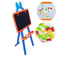 Мольберт с магнитными буквами и цифрами Learning Easel голубо-оранжевый, развивающие игрушки для детей (TO)
