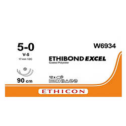 Етібонд (Ethibond) 5-0 колюче-ріжуча Таперкат (Tapercut) 2х17, 1/2 кола, зелений 90см, 1шт.