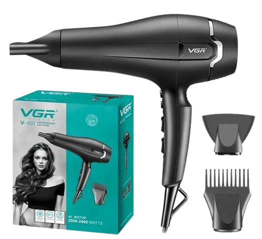 Фен для волос VGR V-450 2400 Вт |  Фен с концентратором, фото 4