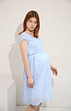 Плаття для вагітних ошатне з поясом Pregnant Style Арія 44 Блакитне, фото 3