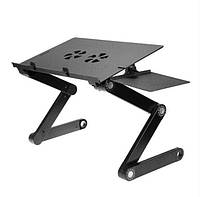 Столик трансформер для ноутбука Laptop Table T8, стіл підставка для ноутбука з охолодженням