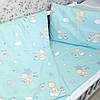 Дитяча постіль для новонароджених хлопчику Блакитна Постільна білизна для хлопчика в ліжечко дитяче підковдра 90*120 простирадло наволочка, фото 2