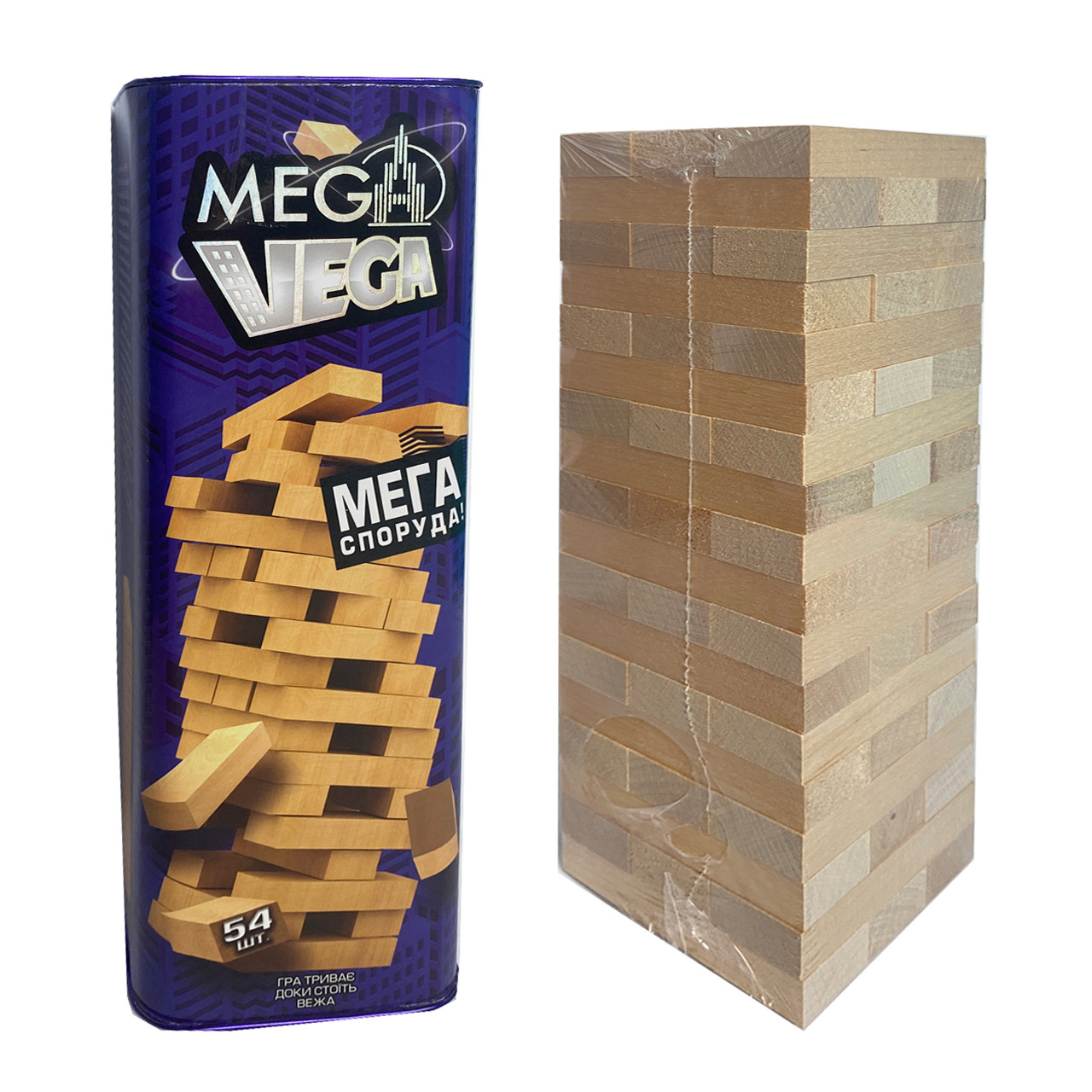 Настільна гра Екстремальна вежа Vega (Vega). Версія гри Дженга (Jenga) дерево Danko Toys (G-MV-01U)