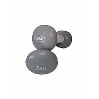 Гантели виниловые пара VINYL DUMBBELL EGG HEAD LiveUp LS2001-5, 2 шт, 5 кг, Land of Toys