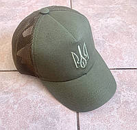 Армейская кепка олива бейсболка с тризубом кепка сетка летняя военная тактическая кепка с гербом олива