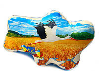 Подушка с принтом карта Украины, сувенир Украина, Копиця, 39*27*8см. (00971-81)