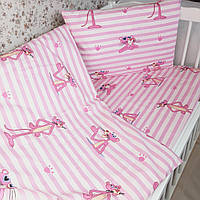 Дитяча постіль в дитяче ліжечко Пантера рожева 90*110 підковдра Дитяча постільна білизна для дівчинки
