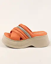 Шльопанці на платформі Evromoda 447414 38 жовтогарячі шкіра 36, фото 3