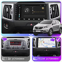 Go Штатна магнітола для Kia Sportage 3 Рестайлінг 2014-2016 екран 9" 2/32Gb Wi-Fi GPS Base