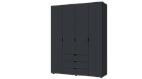 Распашной шкаф для одежды Гелар Doros цвет Графит 4 двери 3 ящика 155х49,5х203,4h (80737075)