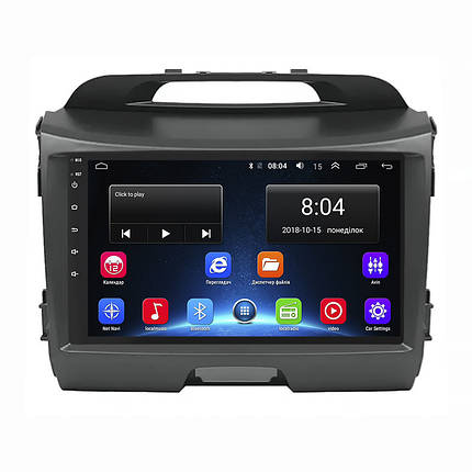 Штатна магнітола Lesko для Kia Sportage III 2010-2014 екран 9" 2/32Gb Wi-Fi Base GPS Android кия, фото 1