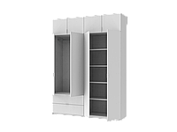 Высокий распашной 4-дверный шкаф для одежды ЛУКАС Doros Белый/Белый 180х50х240h (80737069)