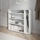 Стелаж під взуття 120 см Зручна взуттєва полиця зі штангою для парасольок з Ламінованого ДСП у передпокій, фото 2