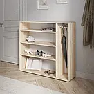 Стелаж під взуття 120 см Зручна взуттєва полиця зі штангою для парасольок з Ламінованого ДСП у передпокій, фото 4