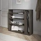 Стелаж під взуття 120 см Зручна взуттєва полиця зі штангою для парасольок з Ламінованого ДСП у передпокій, фото 3