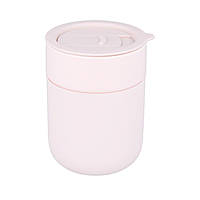 Кавові чашки 295мл з кришками Cute Travel Mugs з захисним силіконовим чохлом Pink