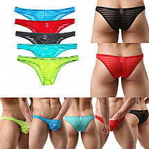 Смугасті прозорі чоловічі плавки KIANU M-L L-XL, фото 2