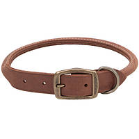 Coastal Circle-T Round Dog Collar КОСТАЛ круглый кожаный ошейник для собак 1х40см Шоколадний | 1.6x40см