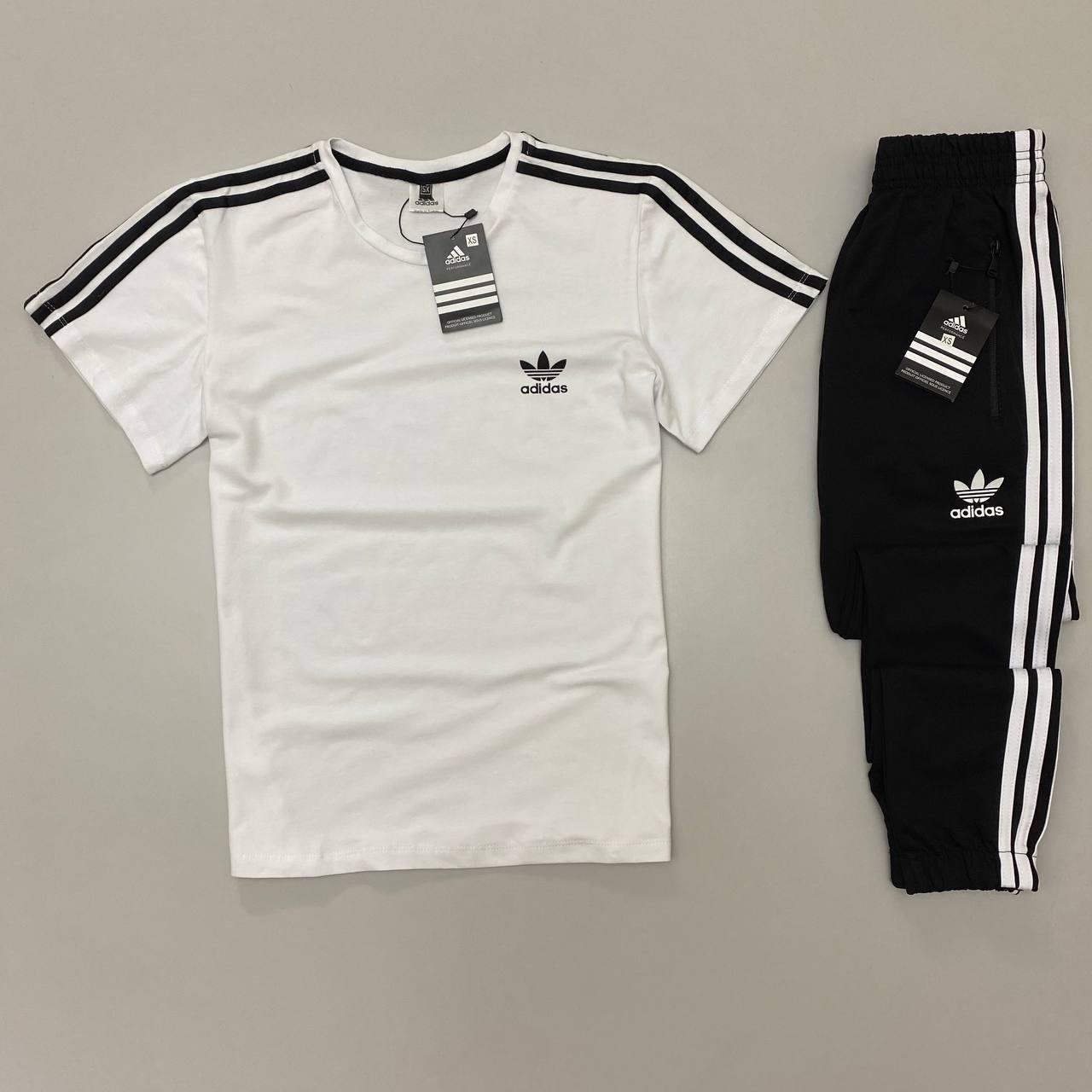 Футболка штани біло-чорний Adidas