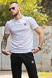 Футболка штани біло-чорний Adidas, фото 3