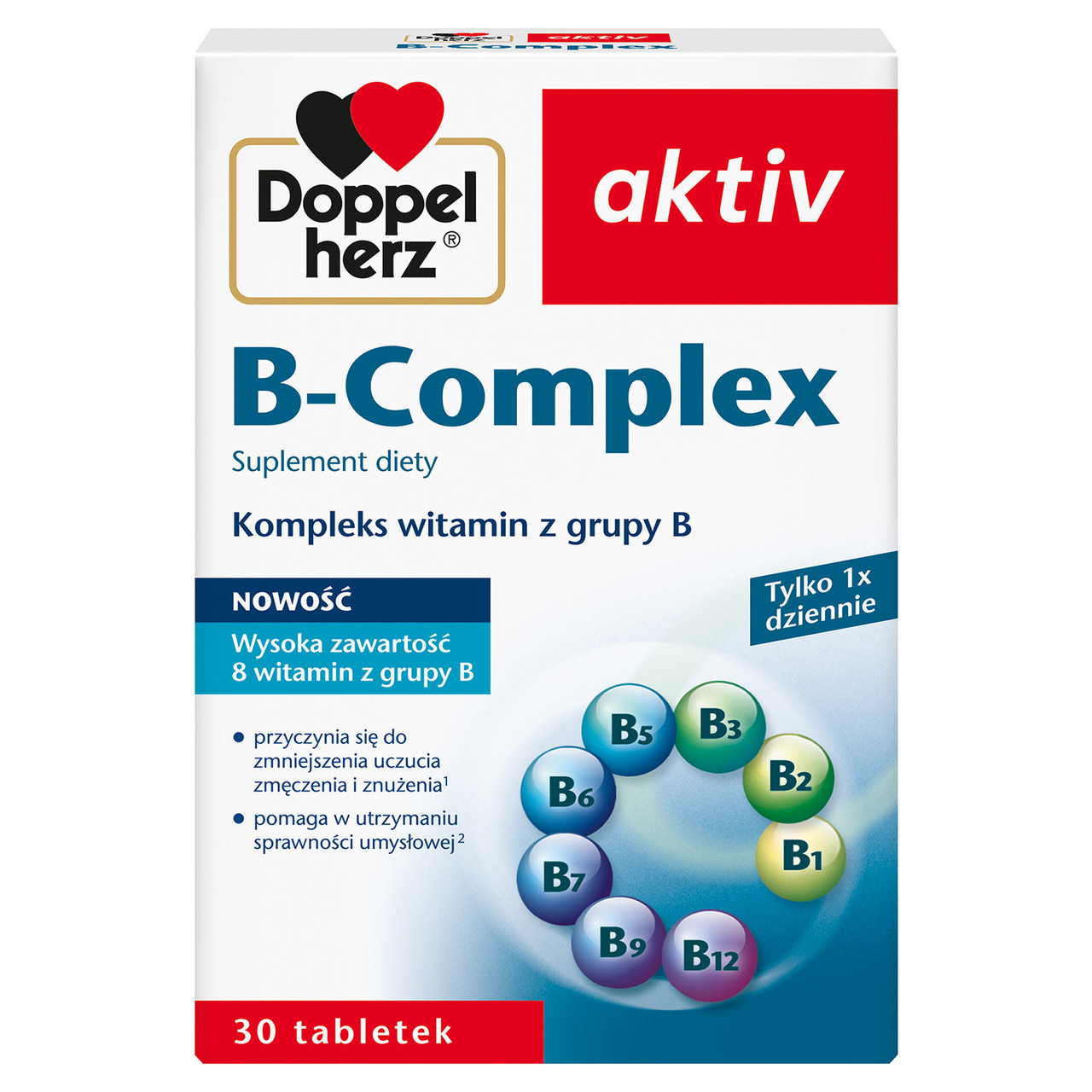 Doppelherz activ B-Complex Комплекс вітамінів групи В, 30 таблеток