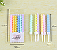 Свічки для торта кольорові з підставкою 6 шт шт,  набір яскравих кольорових свічок макарун 8 см, фото 3