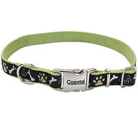 Coastal Pet Attire Ribbon КОСТАЛ РИББОН ошейник для собак 2.5х46-66см Коричневые лапки