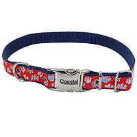 Coastal Pet Attire Ribbon КОСТАЛ РИББОН ошейник для собак 2.5х46-66см Красный с лапками