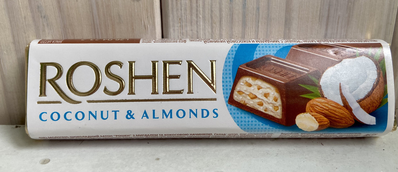 ROSHEN Батончик молочно-шоколадный с кокосом и миндалем 38г. (ID ...