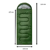 Теплий спальний мішок King Size (210х100 см) Хакі спальник ковдра, фото 7