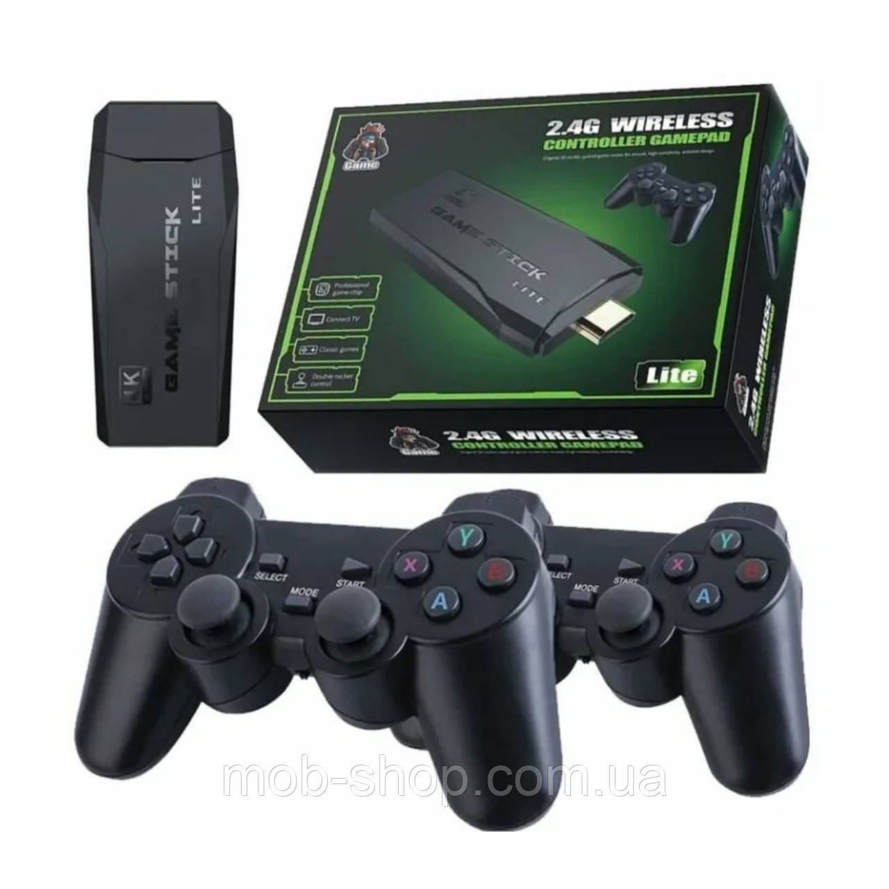 Ігрова приставка Game Stick Lite M8 10000 ігор з бездротовими джойстиками дитяча приставка 64gb, фото 1