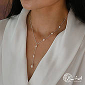 Срібний подовжений ланцюжок Підвіска з натуральними річковими перлами — 925 проби EGYPT SILVER