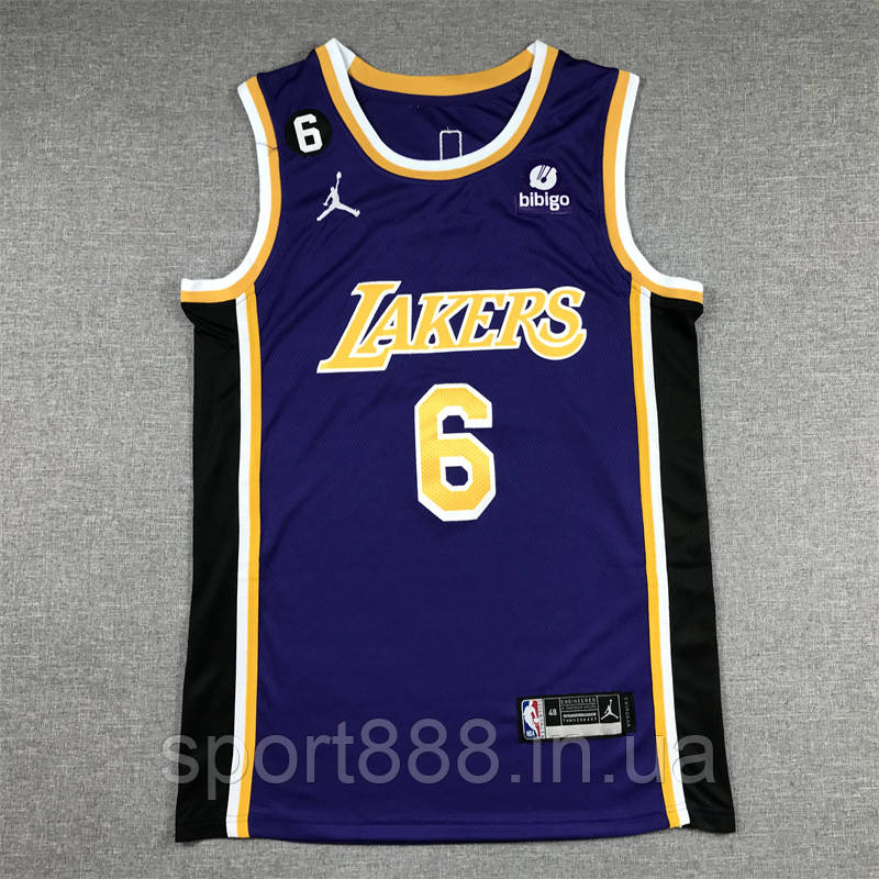 Баскетбольна джерсі майка Леброн Джеймс 6 Лейкерс Nike James Los Angeles Lakers 2023 фіолетово-чорний