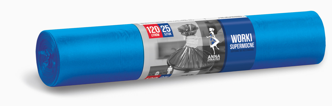 Пакети для сміття 120 л 25 шт суперміцні Anna Zaradna