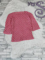 Женская вязаная блуза розовая рукав три четверти Размер 42 XS