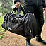 Спортивна дорожня чорна сумка з плечовим ременем. Сумка для подорожей, фото 8