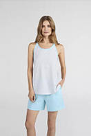 Женская пижама шорты хлопок Ellen LPK 4070/24/01 серо-голубой S
