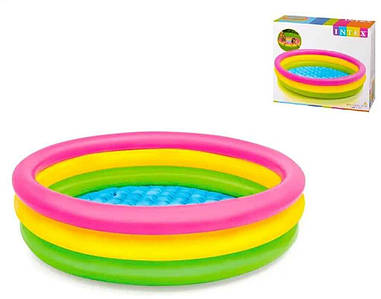 Басейн надувний для дому/дачі/саду Веселка 114х25см 136л 57412 NP ТМ INTEX
