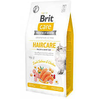 Brit Care Cat GF Haircare Healthy & Shiny Coat для взрослых кошек с длинной шерстью (курица и лосось) 7 кг