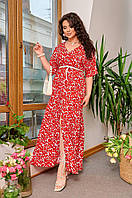Женское длинное летнее красивое платье Ткань: штапель (натуральный) Размеры 48-50, 52-54, 56-58, 60-62, 64-66