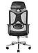 Крісло для комп'ютера з підлокітниками та підголовником офісне сіткове Монеро Monero сіре ТМ Richman, фото 3